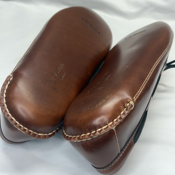 Men's L.L. Bean Bison Double‑Sole Slipper Leather‑Lined Size 12 D New (No Box) - Picture 8 of 16
